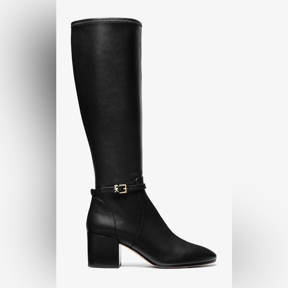 Michael Kors Knee High Boots with Logo Charm